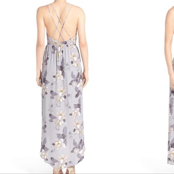 ASTR Grey Dress Floral High Low Multi Gray Size Small - Picture 13 of 13